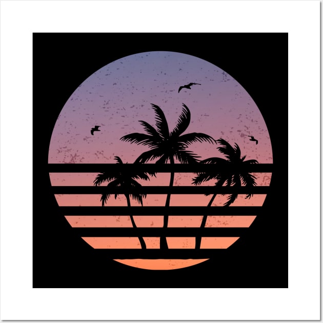 Synthwave Sunset Wall Art by Untildaystory